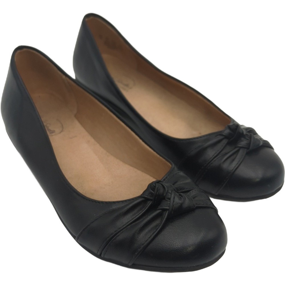 LifeStride Anika Black Knotted Ballet Flats Simply Comfort Shoes Womens 8M